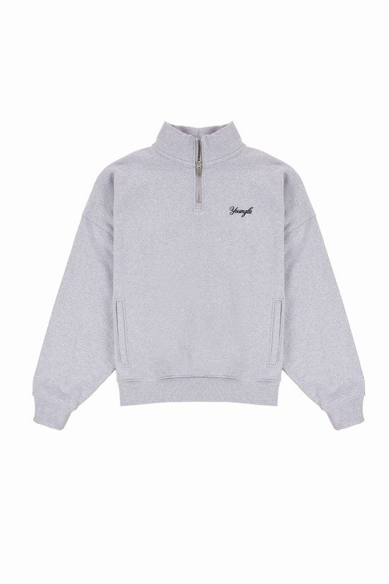 Youngla 558 Supersized G Quarter Zip Uomo Felpe Grigie | GA6873215