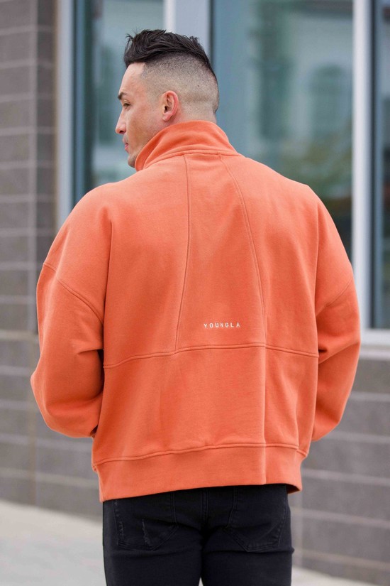 Youngla 558 Supersized G Quarter Zip Uomo Felpe Arancioni | VQ7561049