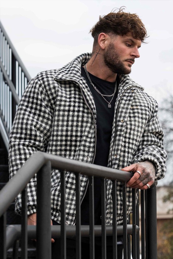 Youngla 563 Kingpins Uomo Giacca Bianche Nere | LZ7560824