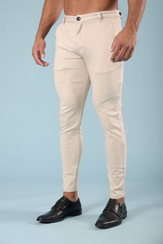 Youngla 614 Dapper Vestito Uomo Pantaloni Bianche | TO6507439
