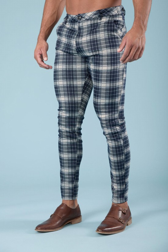 Youngla 614 Dapper Vestito Uomo Pantaloni Blu Marino | WA8025317