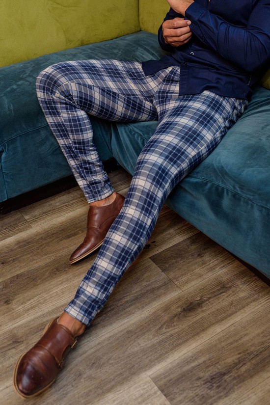 Youngla 614 Dapper Vestito Uomo Pantaloni Blu | YA6748905