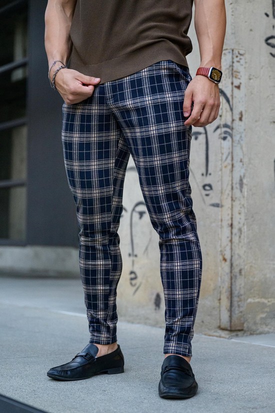 Youngla 615 New Vestito Uomo Pantaloni Blu Marino | VP1465783