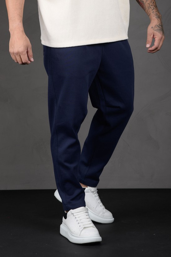 Youngla 620 Cafe Uomo Pantaloni Blu Marino | AO9563042