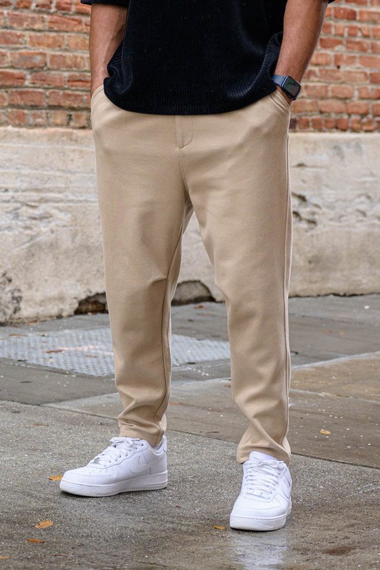 Youngla 620 Cafe Uomo Pantaloni Khaki | XB3024175