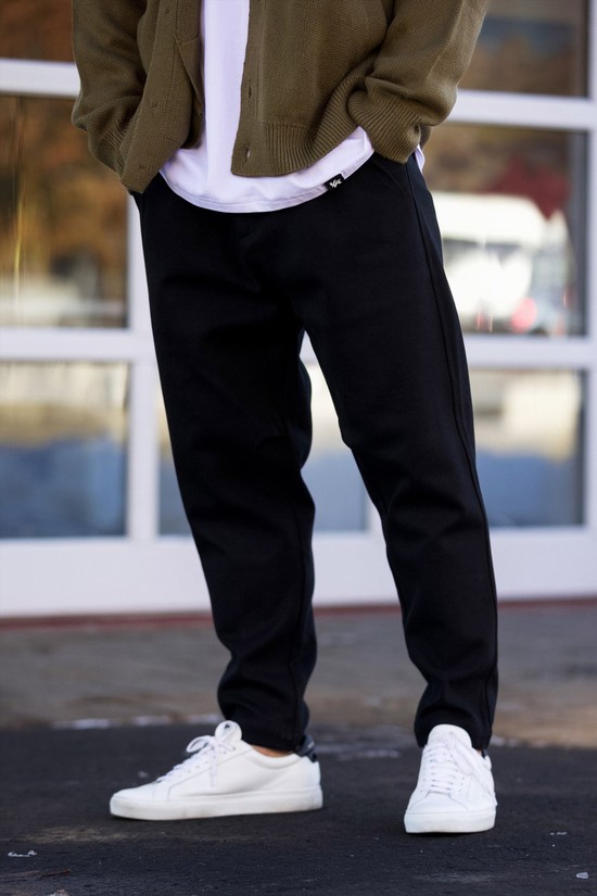 Youngla 620 Cafe Uomo Pantaloni Nere | CE2794583