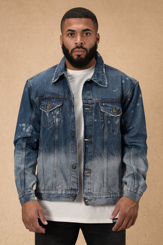 Youngla 632 Downtown Denims Uomo Giacca Blu Grigie | BW7319620