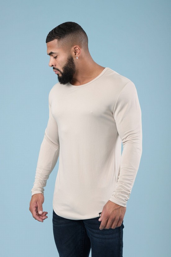 Youngla 807 Ultraflex Longsleeves Uomo Camicie Beige | KO7534290