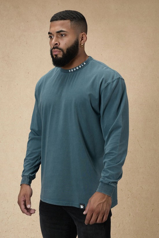 Youngla 810 Trademark Longsleeves Uomo Camicie Blu | BU8234507