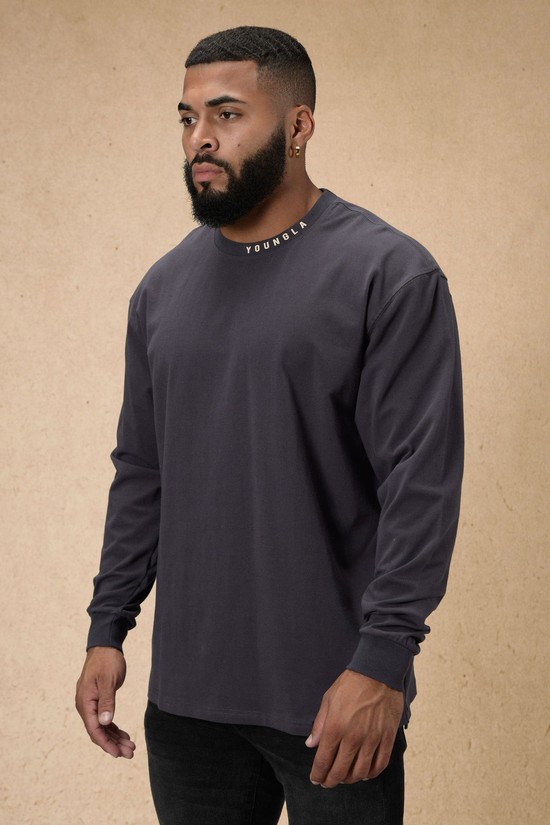 Youngla 810 Trademark Longsleeves Uomo Camicie Grigie | DM4930825