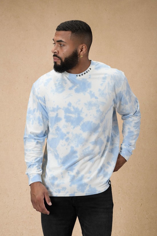 Youngla 810 Trademark Longsleeves Uomo Camicie Bianche Blu | JG8497365
