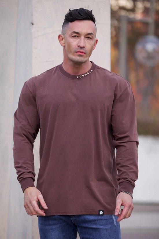 Youngla 810 Trademark Longsleeves Uomo Camicie Bordeaux | ME6847925