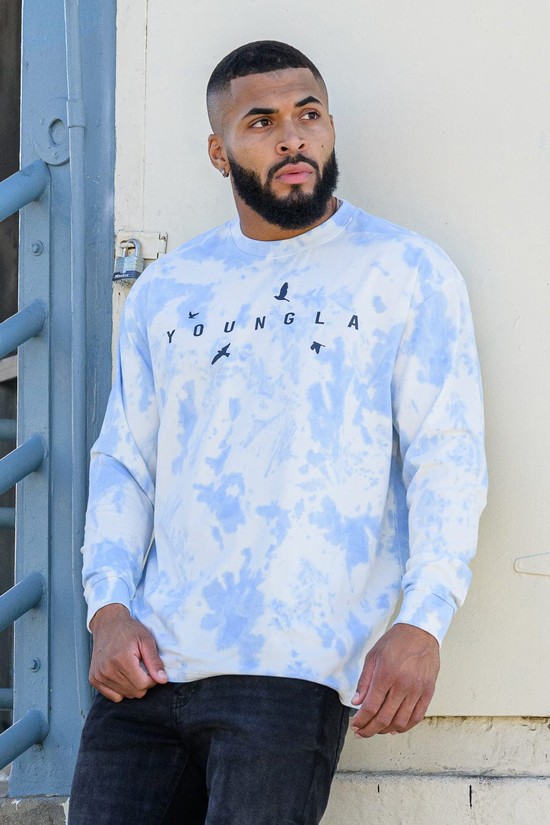 Youngla 811 Liberty Long Sleeves Uomo Camicie Bianche Blu | OJ9158627