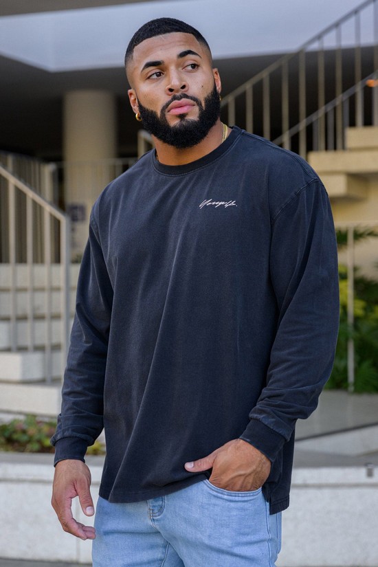 Youngla 812 Signature Long Sleeves Uomo Camicie Blu Marino | HM5038426