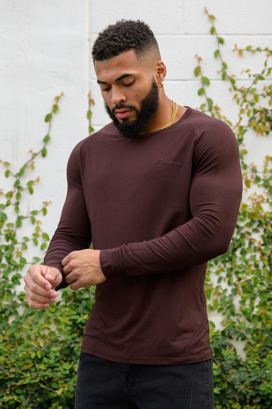 Youngla 813 Delt Longsleeves Uomo Camicie Marroni | EI2817954