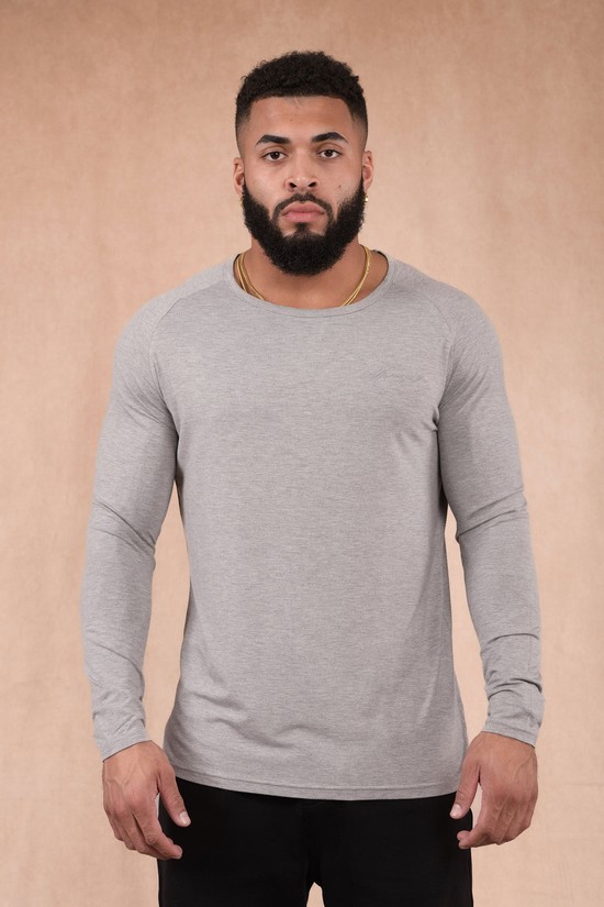 Youngla 813 Delt Longsleeves Uomo Camicie Grigie | OH8172503