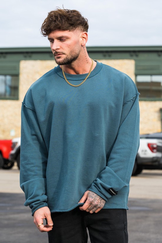 Youngla 821 Anarchy Crewnecks Uomo Felpe Blu | DK5920617