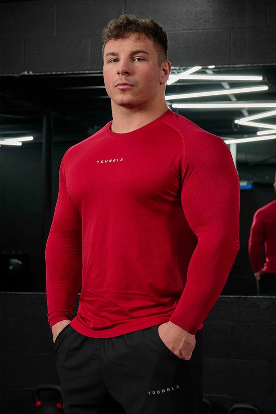 Youngla 823 New Gen Compression Longsleeves Uomo Camicie Rosse | GJ1829573