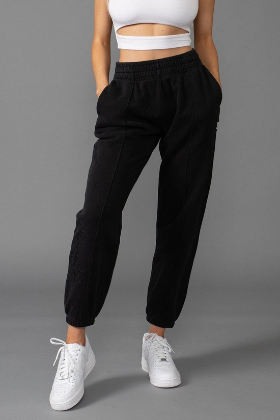 Youngla W202 Script Donna Pantaloni Jogger Nere | AY2571034