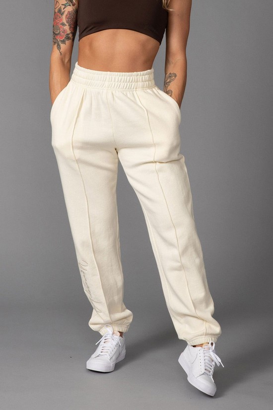 Youngla W202 Script Donna Pantaloni Jogger Bianche | PH8369072