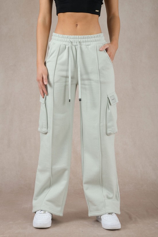 Youngla W216 Cargo Fleece Donna Pantaloni Jogger Grigie | ET9728506