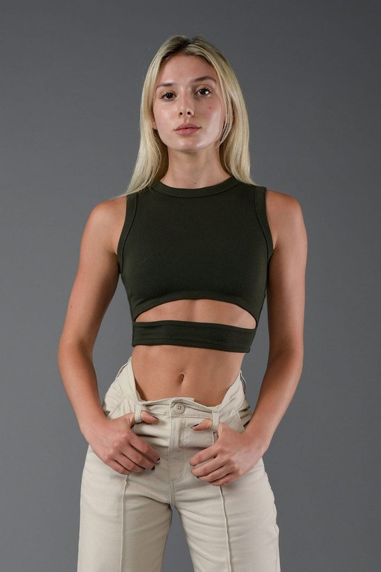 Youngla W302 Sash Donna Canotta Verdi | AC9241087