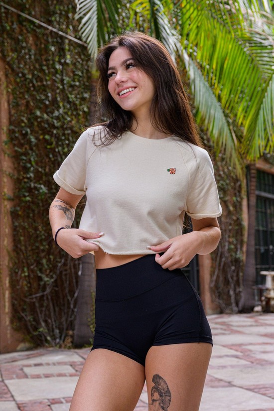 Youngla W411 Raglan Cropped Donna Camicie Grigie | ZX0192346