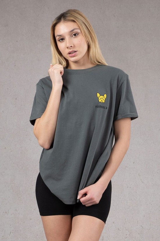 Youngla W417 Iggy Oversized Donna Camicie Grigie | DB9184523