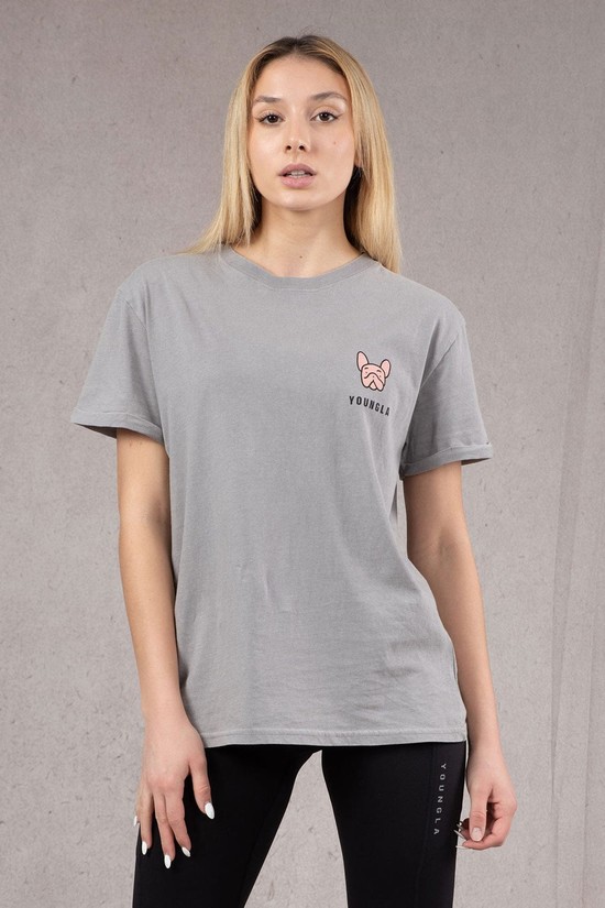Youngla W417 Iggy Oversized Donna Camicie Grigie | LV2195403