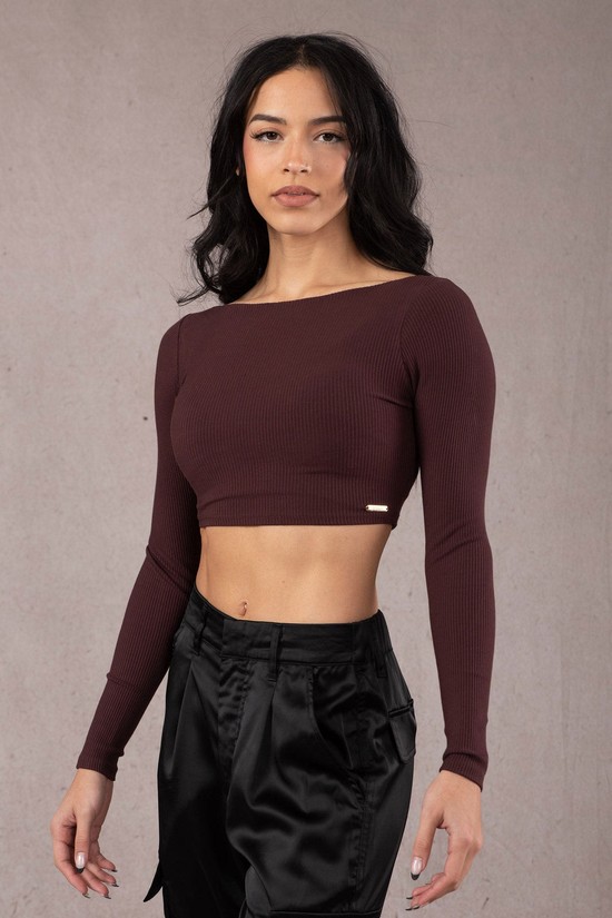 Youngla W419 Grace Cropped Donna Camicie Bordeaux | OL3260417